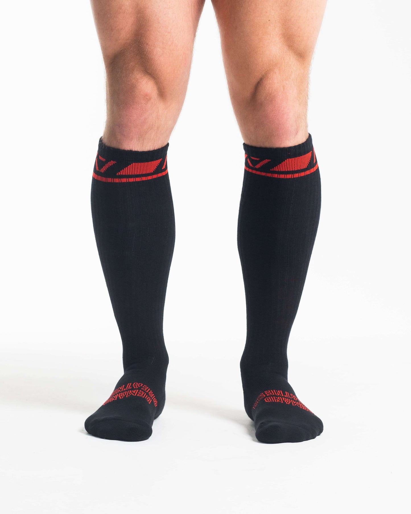 Calcetas para powerlifting negras con rojo A7 ipf approved