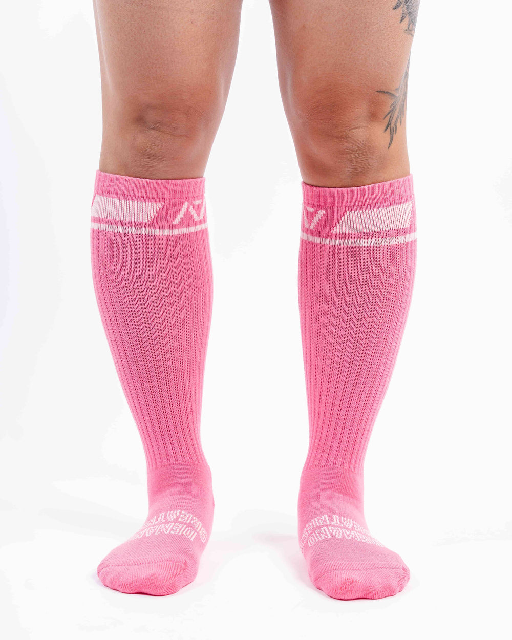 Deadlift socks con soporte en la pantorrllia rosas