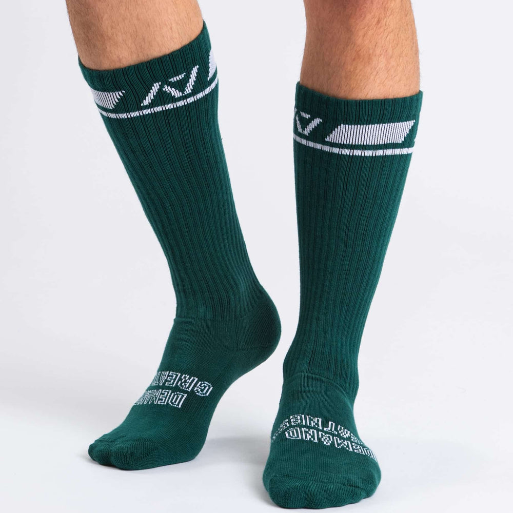 Calcetas para powerlifting verdes con blanco 
