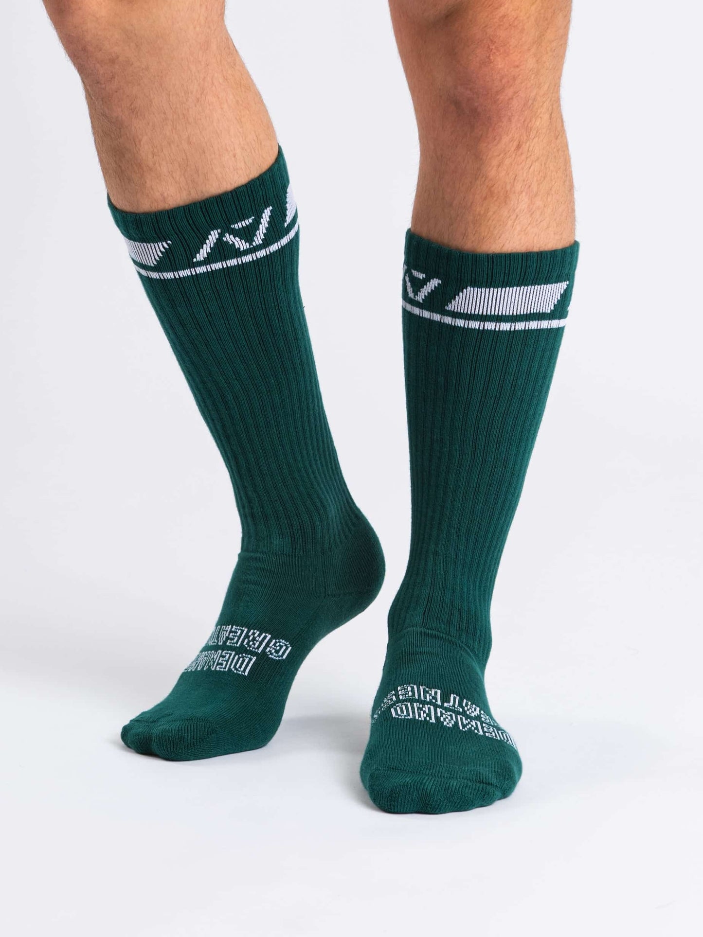 Calcetas para powerlifting verdes con blanco 