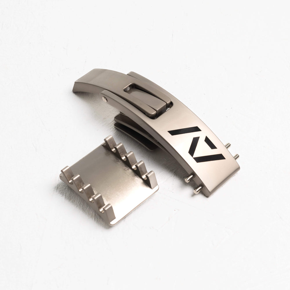 Hebilla para cinturon de powerlifting silver