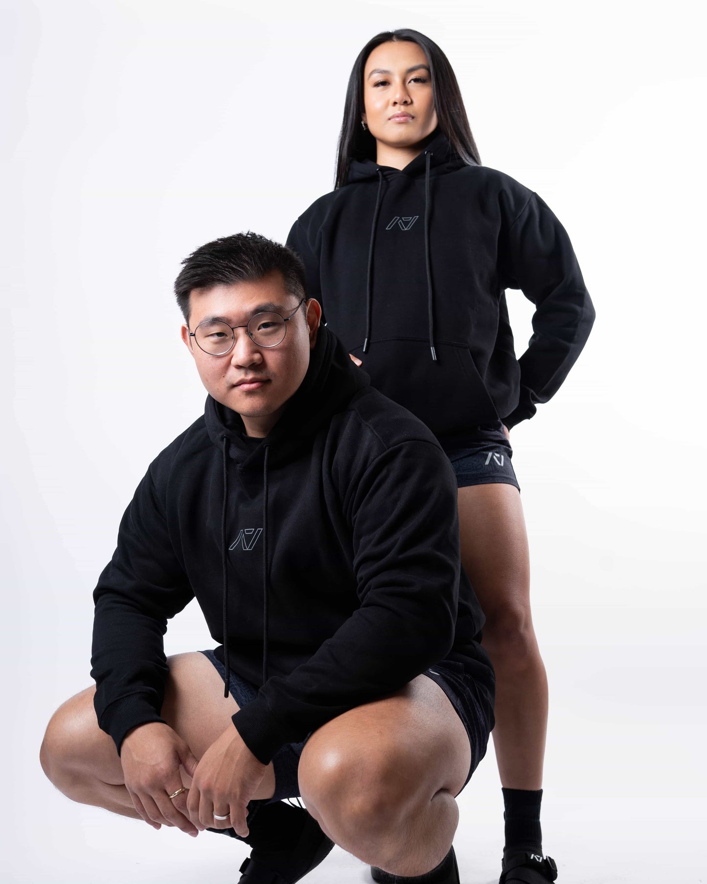 Sudadera A7 DG Barbell negra unisex, suave y cómoda