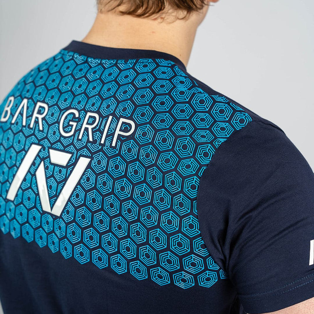 Playera A7 Bar Grip ajustada para hombre en azul USAPL con grip de silicón
