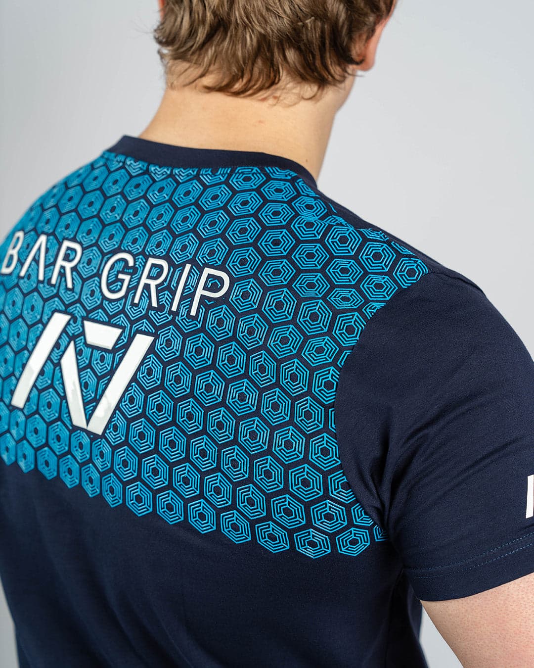 Playera A7 Bar Grip ajustada para hombre en azul USAPL con grip de silicón