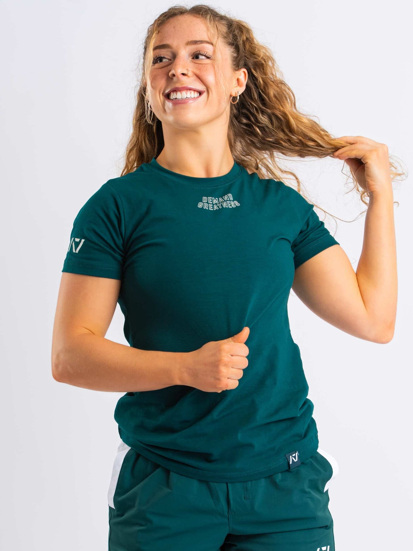 Playera verde para powerlifting A7