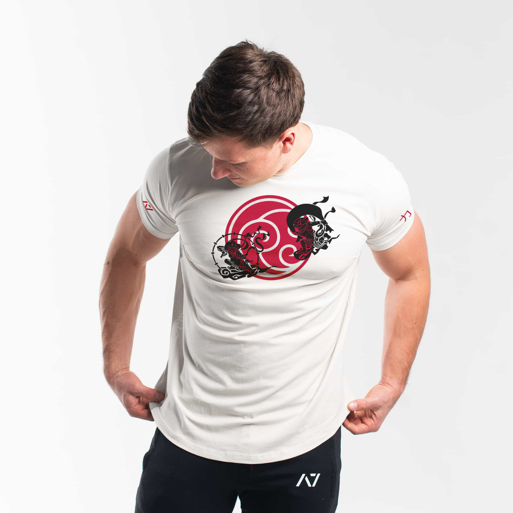 Camiseta con grip de silicón en la espalda y diseño japonés para squat y press