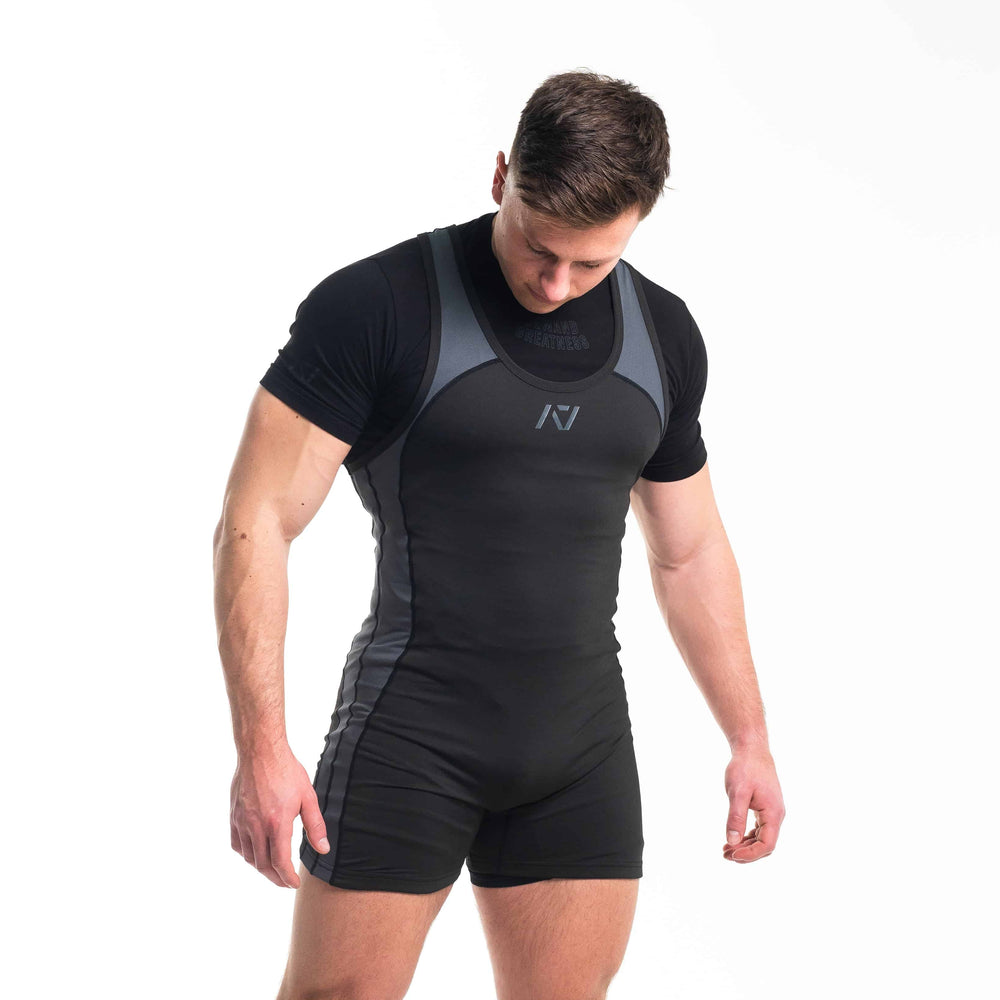 Singlet A7 Luno hombre color gris, diseño cómodo para powerlifting