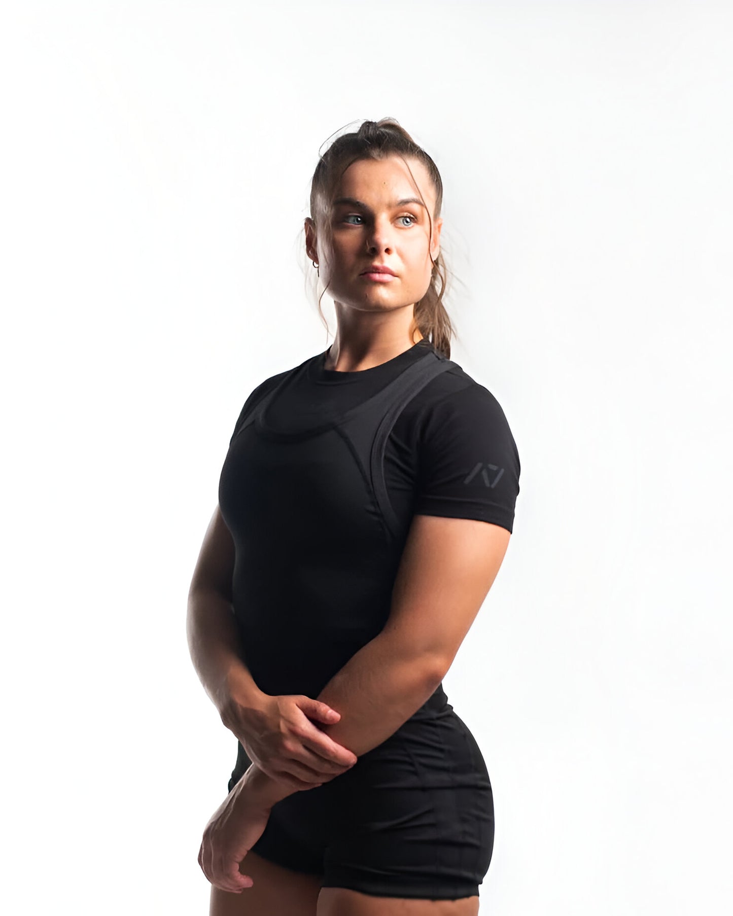 Singlet black para powerlifting mujer A7 