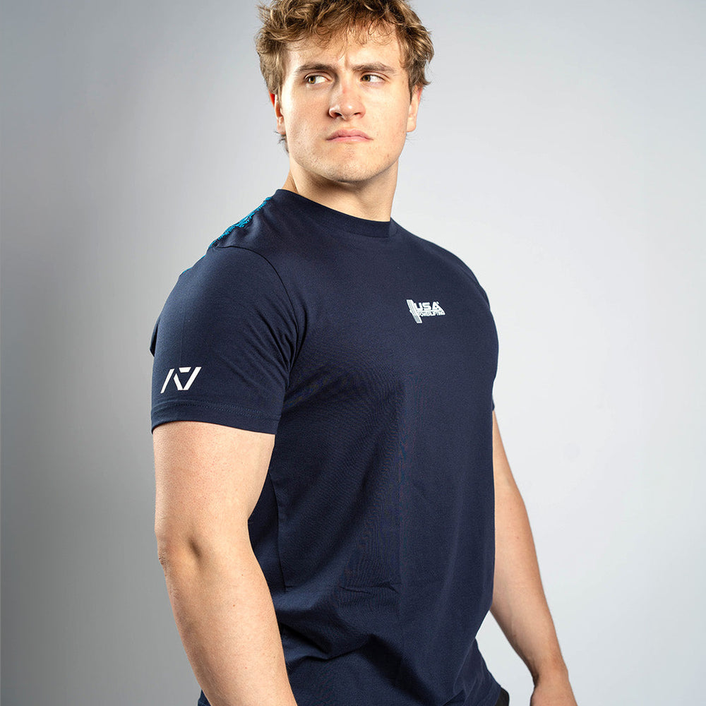 Camiseta técnica para powerlifting, con grip anti-deslizante en la espalda