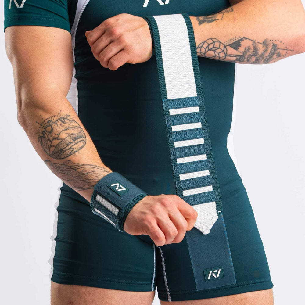 Muñequeras para powerlifting verdes A7