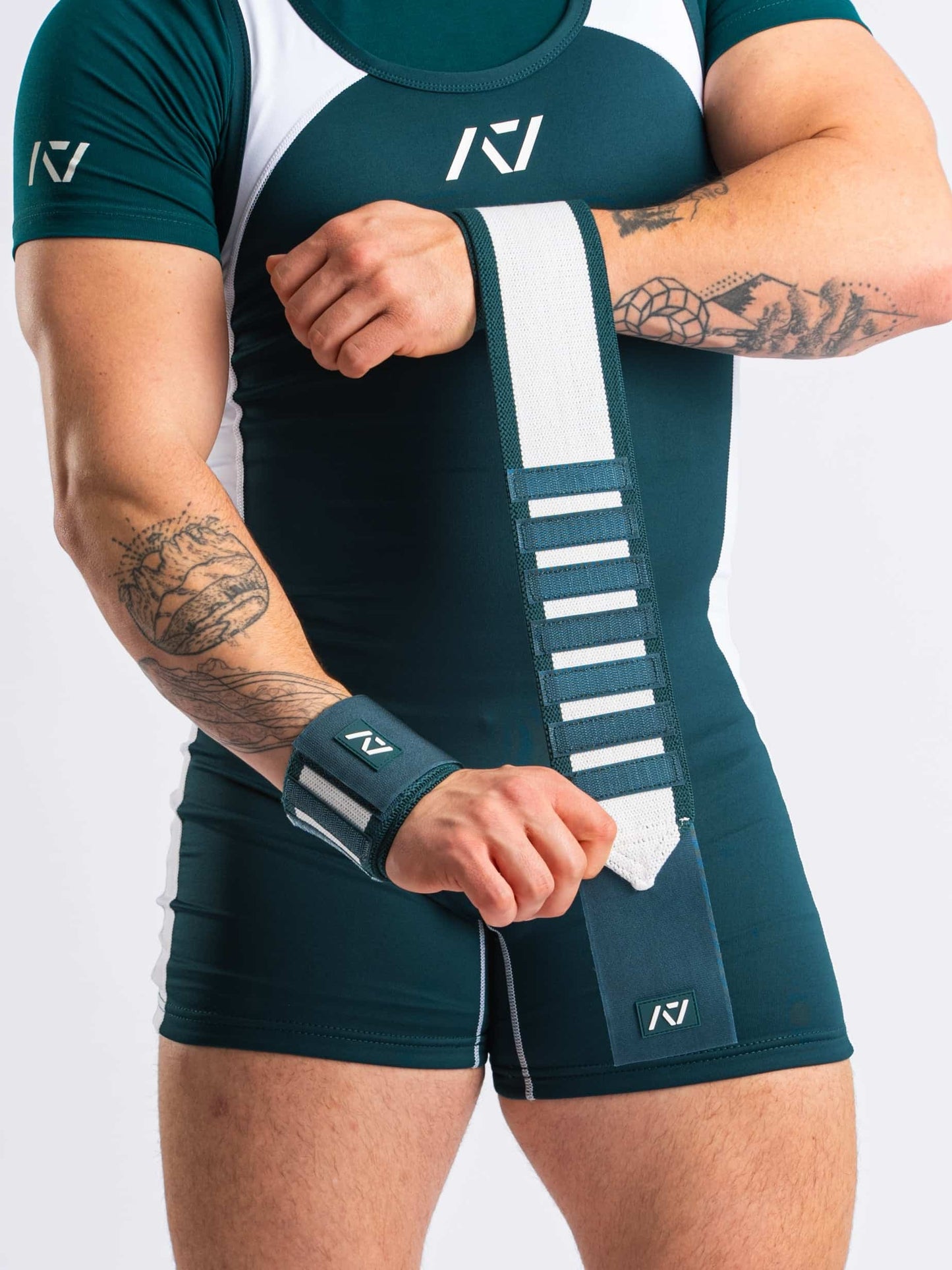 Muñequeras para powerlifting verdes A7