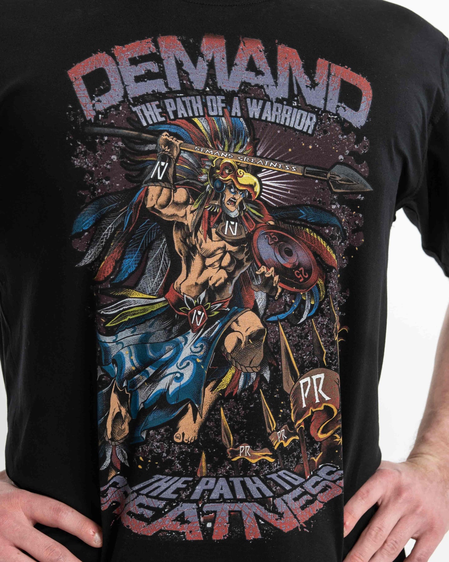 Playera unisex powerlifting estilo guerrero, diseño visual imponente