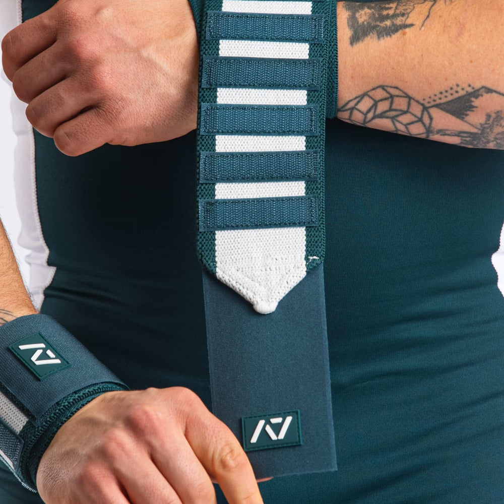 
                      
                        Muñequeras Zebra A7 con velcro de alto estiramiento para squat y banca
                      
                    