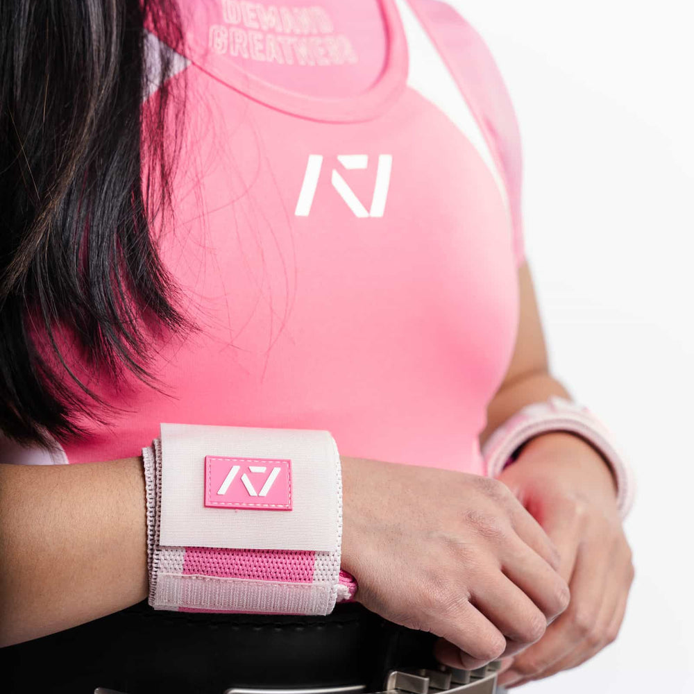 A7 wrist wraps Roseite para soporte en press de banca
