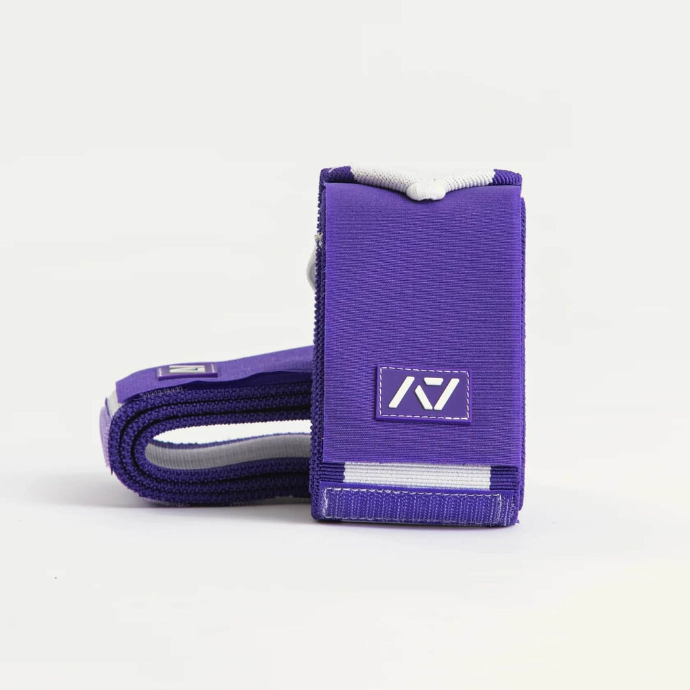 Muñequeras moradas A7 para powerlifting